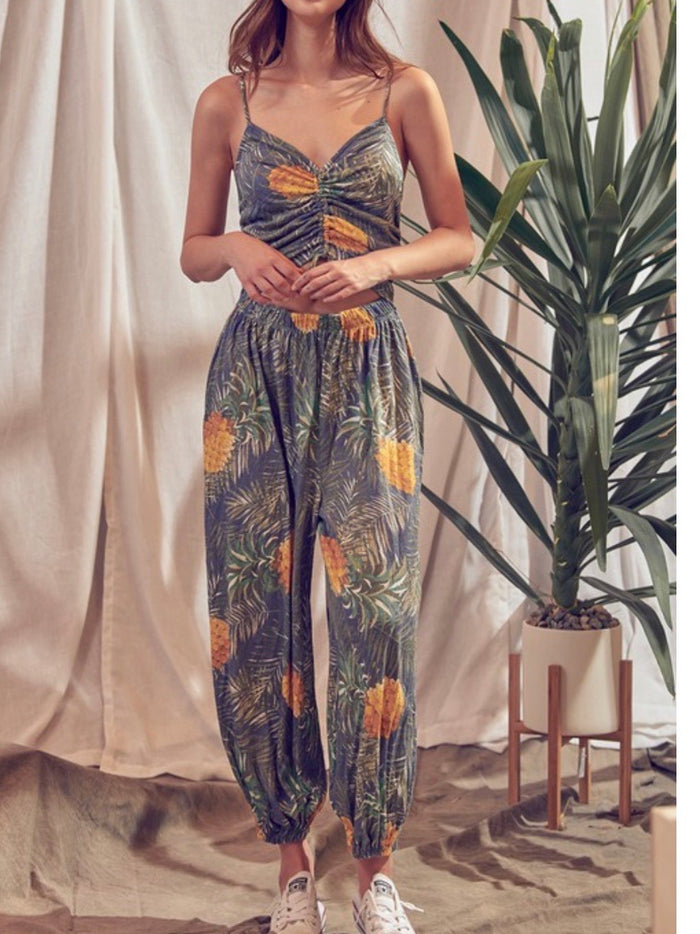 Pinapple Cutout Jumpsuit