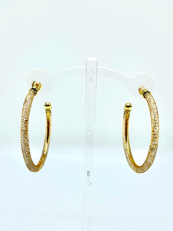 Crystal Detail Mesh Hoops