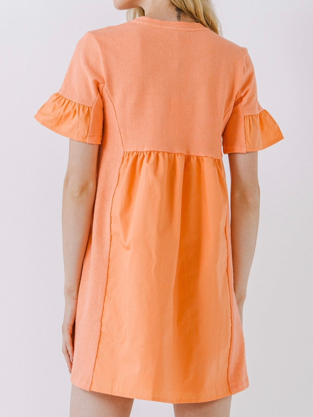 Flutter Sleeve Short Unique Basic Dress