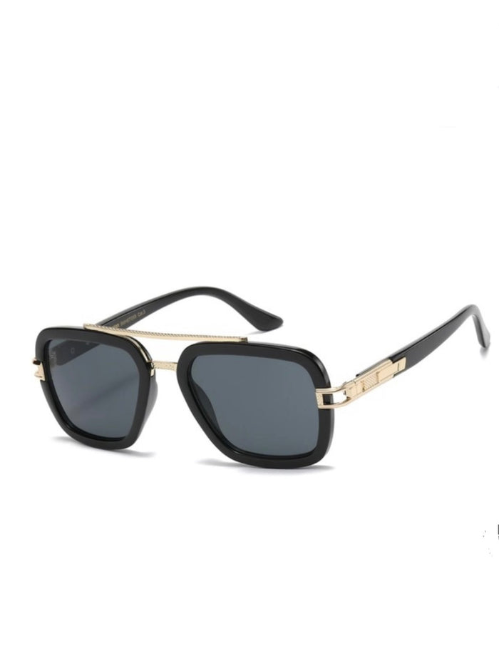 Square Resin Aviator Sunglasses
