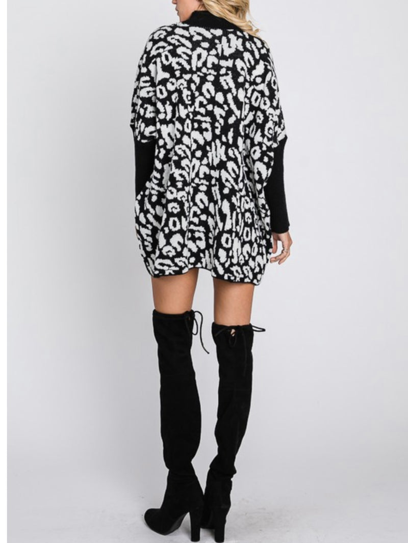 Black Spotted Sweater Dress