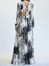 Exquisite Barroque Cutout Maxi Dress