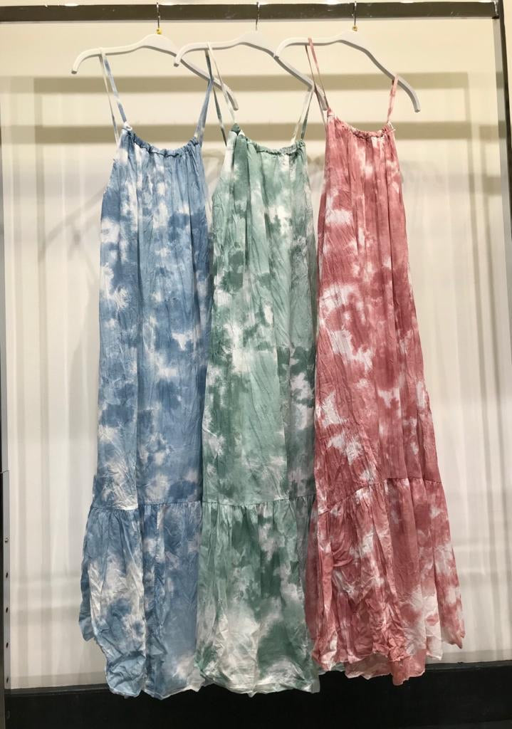 Crinkled Tie Dye Maxi Dress