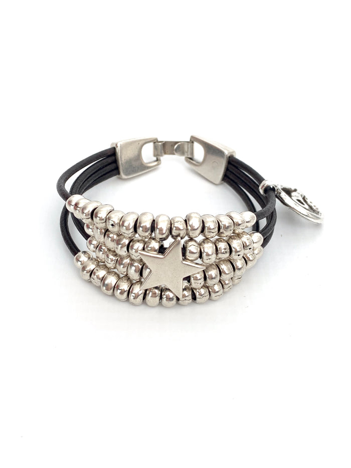Star Leather Bracelet