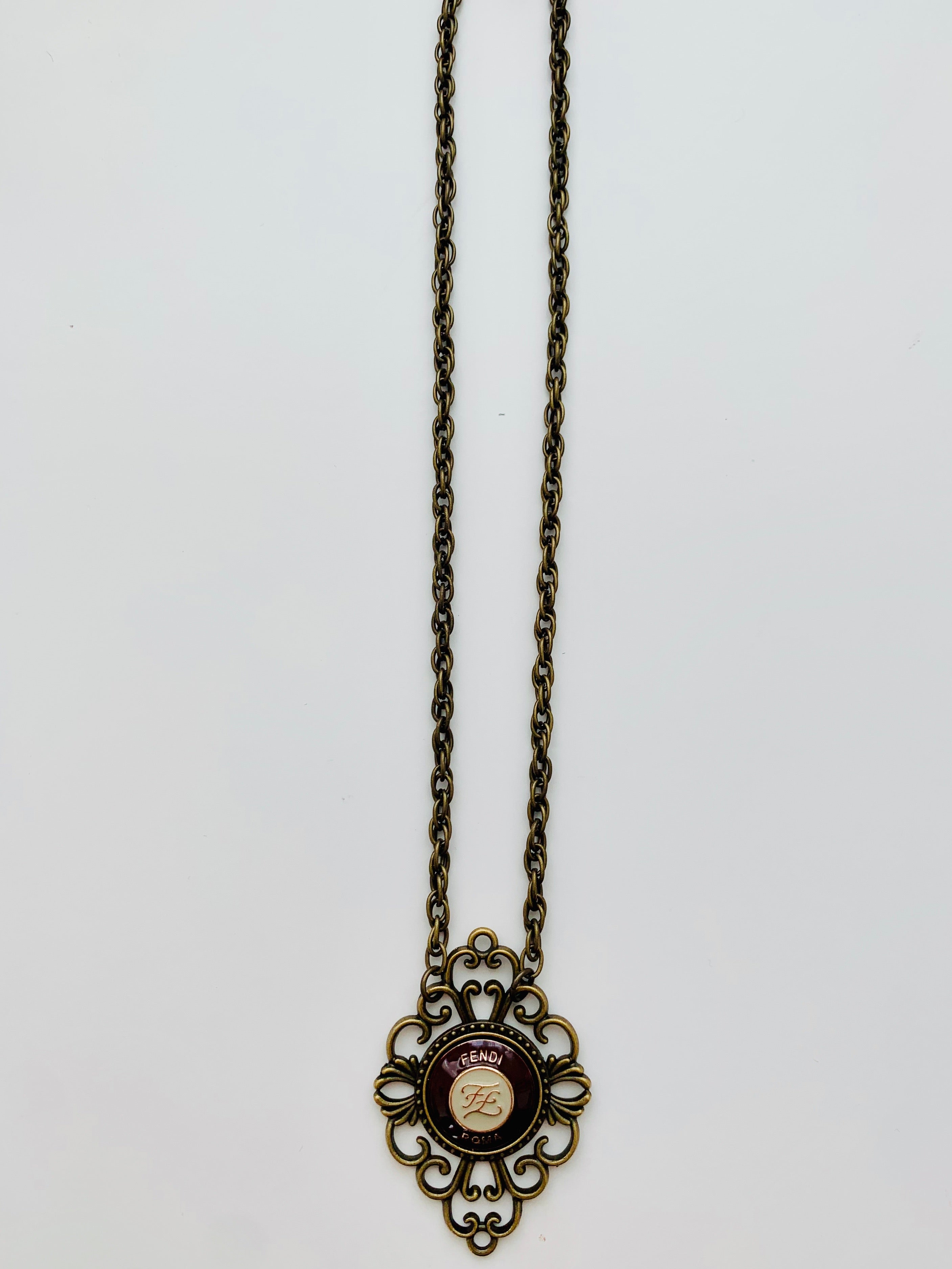 Sophie Victorian Fendi Button Necklace