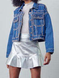 Metallic Pleather Short Skirt