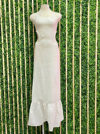 Exquisite White Gauze Open Back Maxi