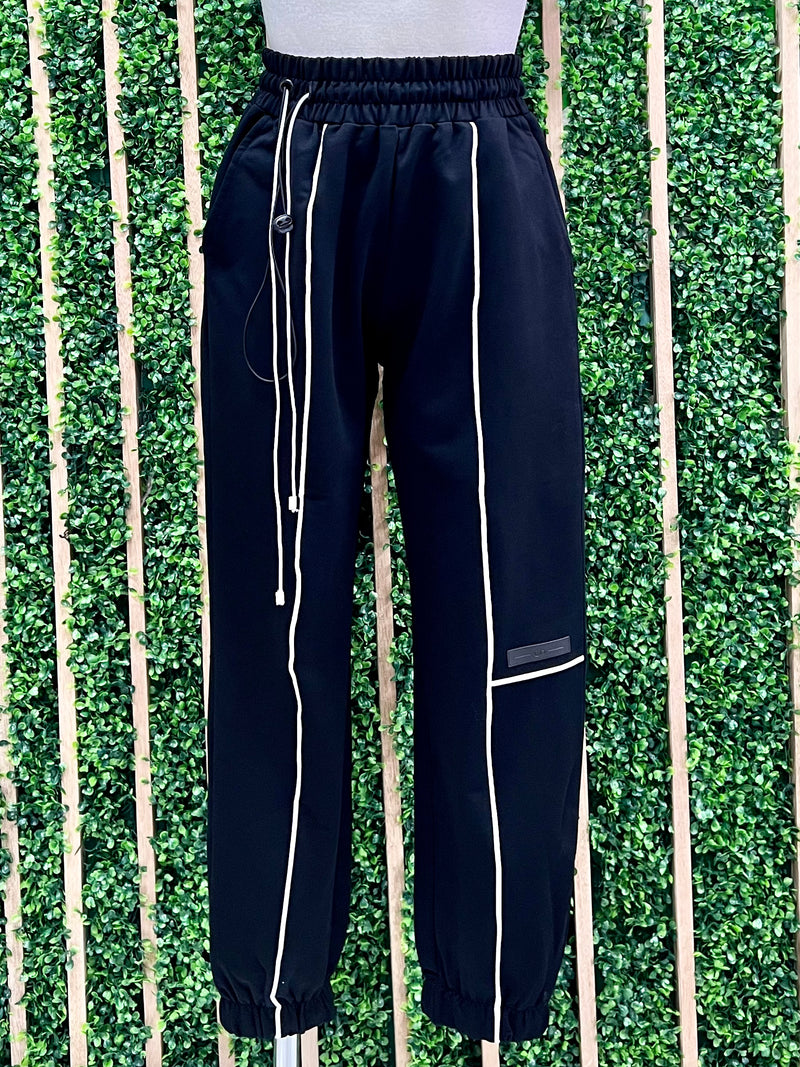 Black Pipe Detail Jogger