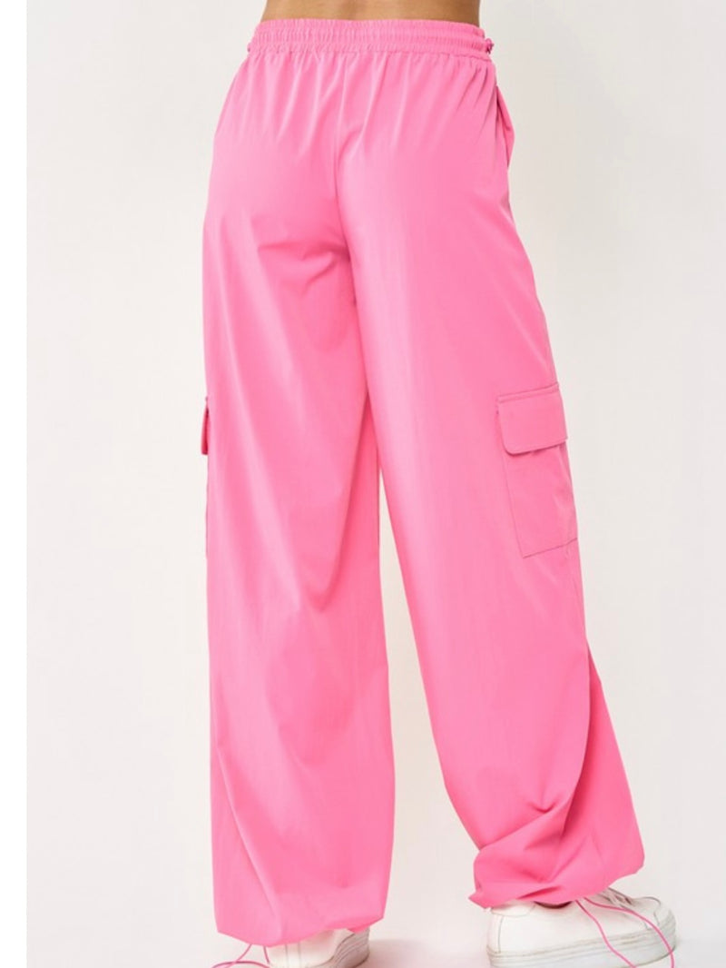 Bubble Gum Pink Nylon Jogger