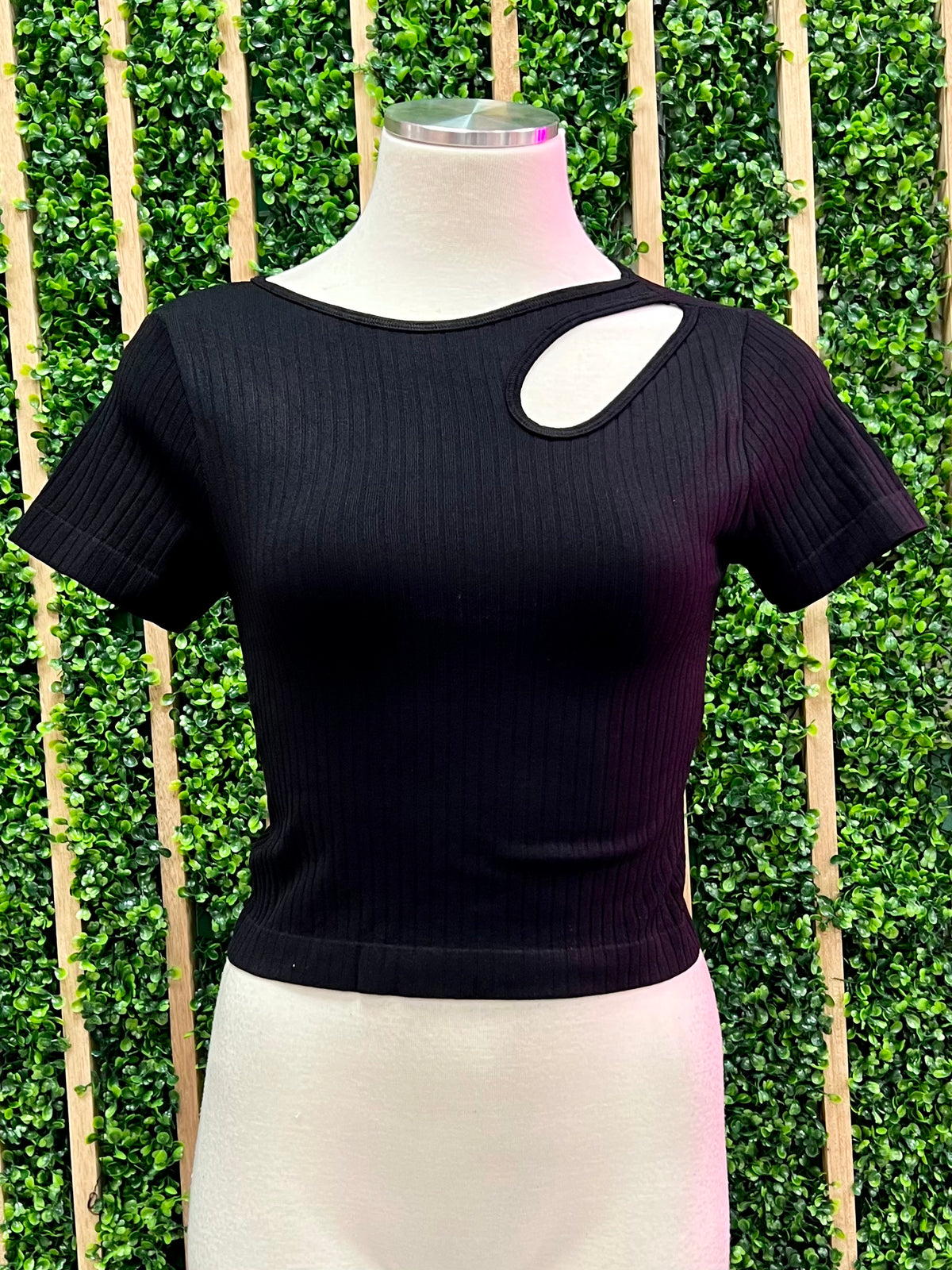 Cutout Shoulder Basic Top