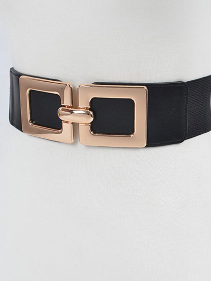 Double Square Buckle Elastic Belt