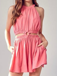 Ring Detail Cutout Romper