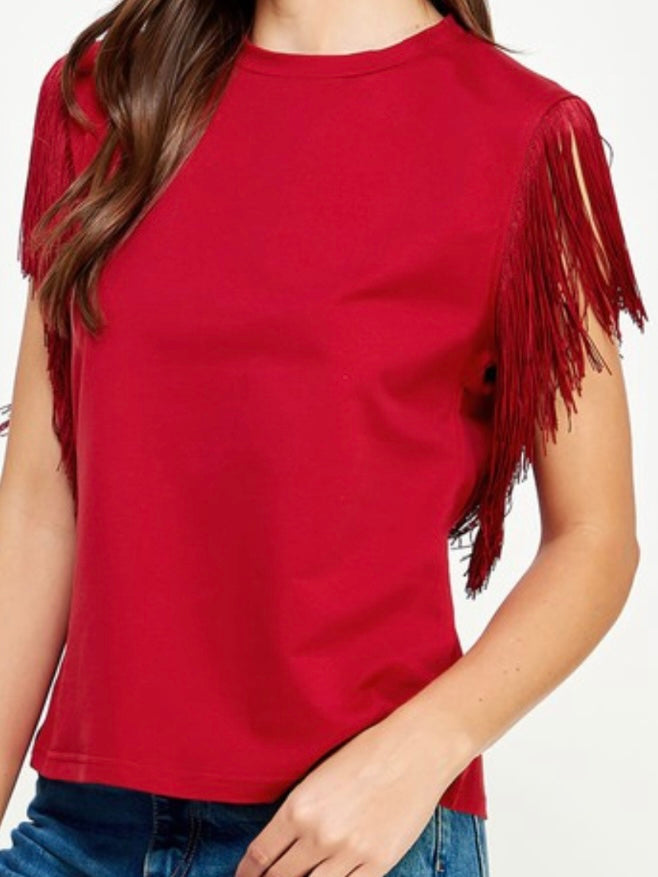 Fringe Sleeve Top