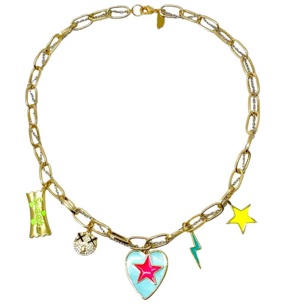 Star Heart Colorful Necklace