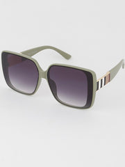 Striped Detail Oversized Sunglasses