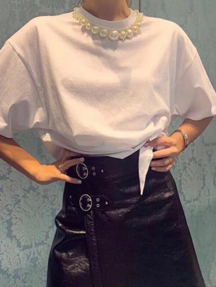 Pearl Detail T Shirt