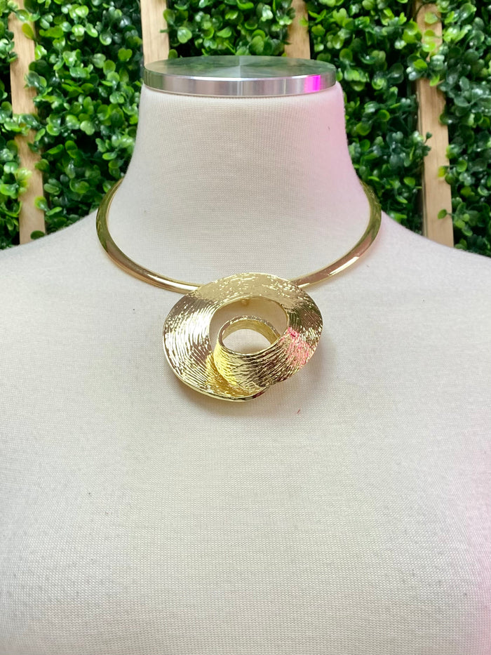Textured Twist Statement Necklace