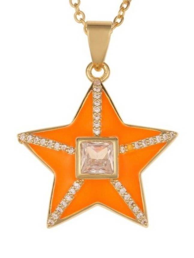 Zirconia Studded Star Necklace