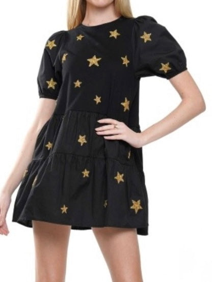 Gold Star Short Dress