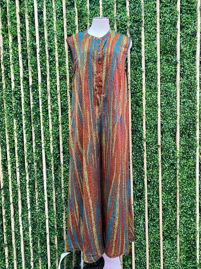 Multi Print Wide Leg Jumpsuit