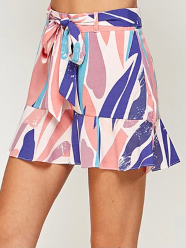 Stroke Print Skort