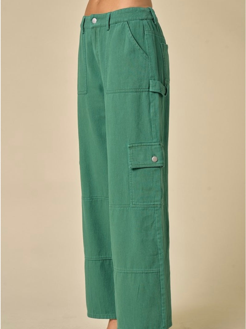 Mid Waist Cargo Pants