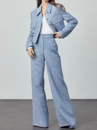 Tweed High Waist Pants