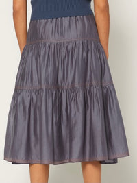Slate Blue Midi Skirt