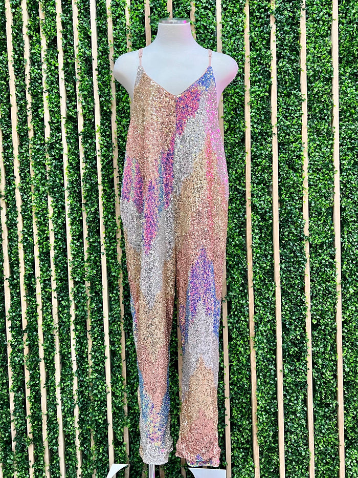 Multi Sequin Jogger Jumpsuit