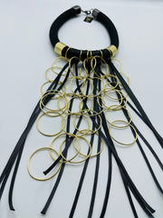 Katerina Rope Gold Circles Long Necklace