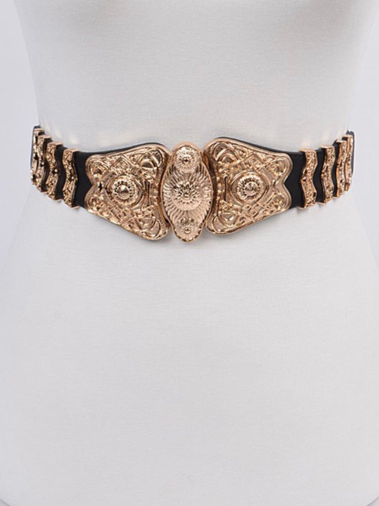 Aztec Metal Buckle Elastic Belt