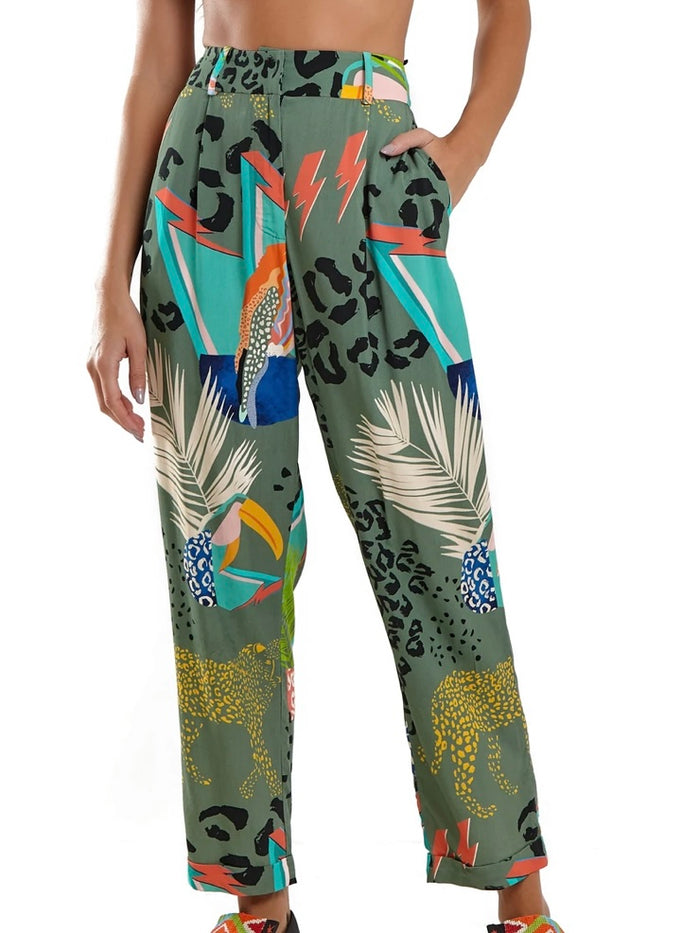 Tropical Print Trousers
