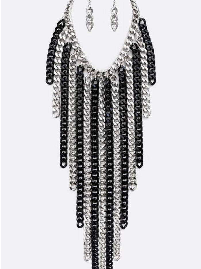 Two Tone Multi Chain Necklace