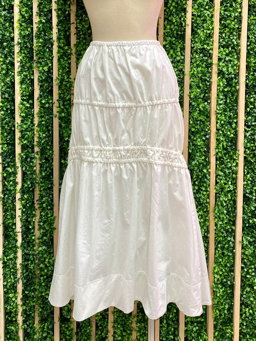 Exquisite White Linen Skirt