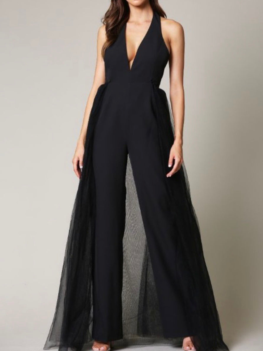 Black jumpsuit hotsell tulle skirt