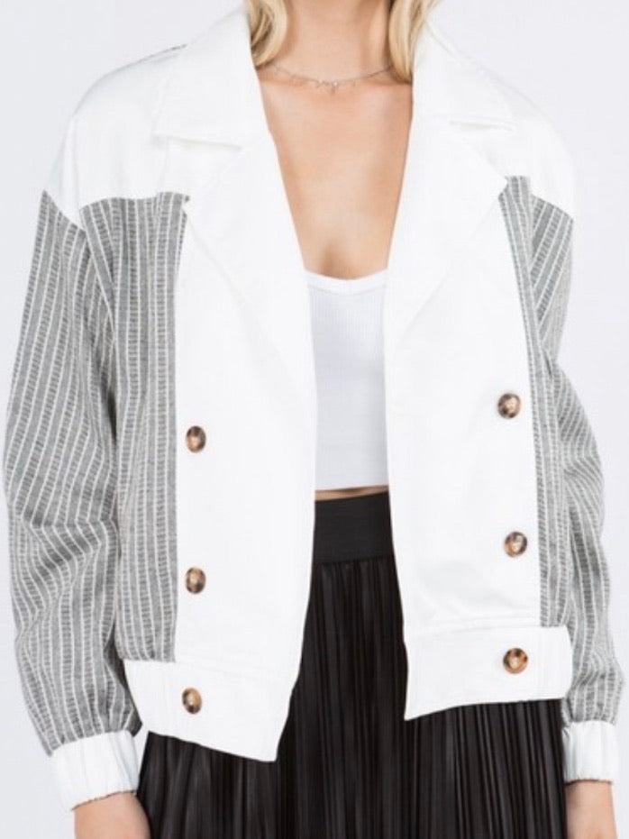 Contrast Panel Bomber Jacket