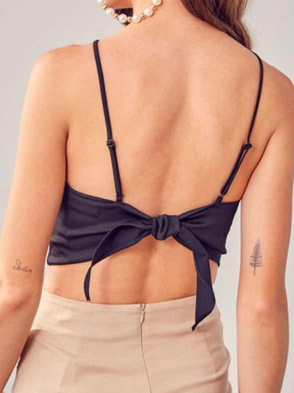 Square Neck Halter Crop Top