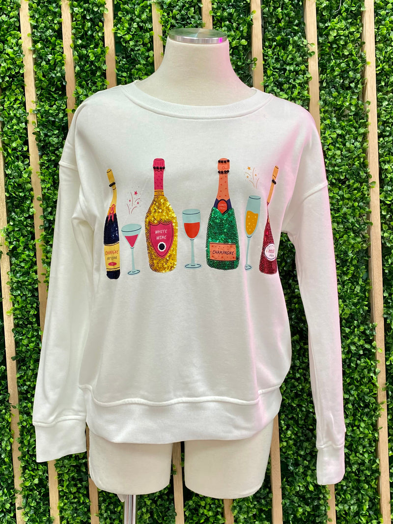 Sequins Champagne Bottle Sweater