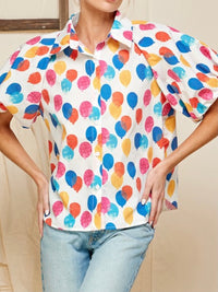 Balloon Print Blouse