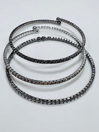 Delicate Rhinestone Trio open Bangle Set