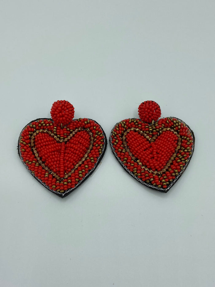Fabric Beaded Earrings