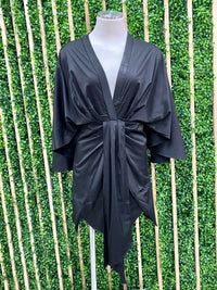 Black Kimono Short Dress