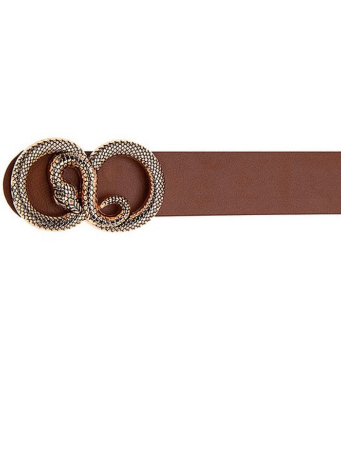 Etched Snake Buckle Belt