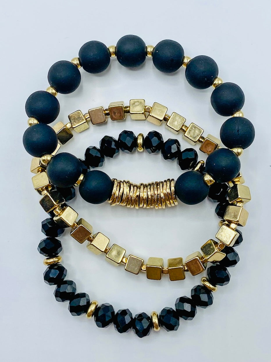 Black Gold Bracelet Set