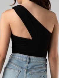 UNique Black One Shoulder Bodysuit