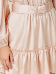 Cream Shoulder Detail Short Dress