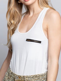 Zipper Detail Racerback Cami