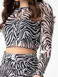 Black Zebra Sheer Top
