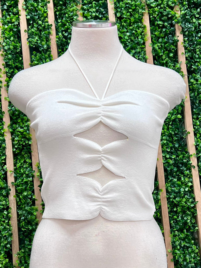 Strapless Cutout Top