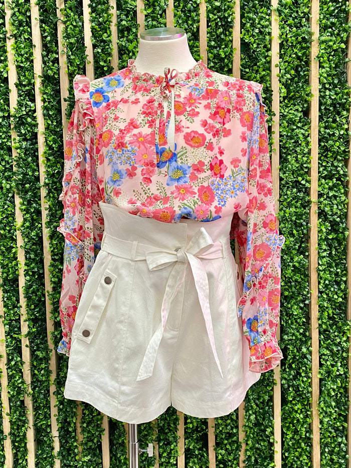 White High Waist Shorts